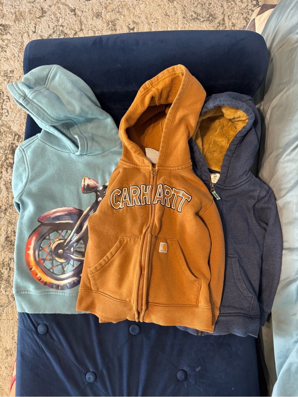 Carhartt Kids' Brown Hooded Zip Sweatshirt with Chest Logo plus 2 more
